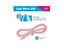 Cabo-Micro-USB-I2GO-12m-24A-PVC-Flexivel-Flat-Rosa