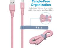 Cabo-USB-C-I2GO-12m-24A-PVC-Flexivel-Flat-Rosa