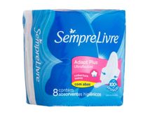 Absorvente-Sempre-Livre-Adapt-Plus-Ultraflexivel-Suave-com-Abas-8-Unidades